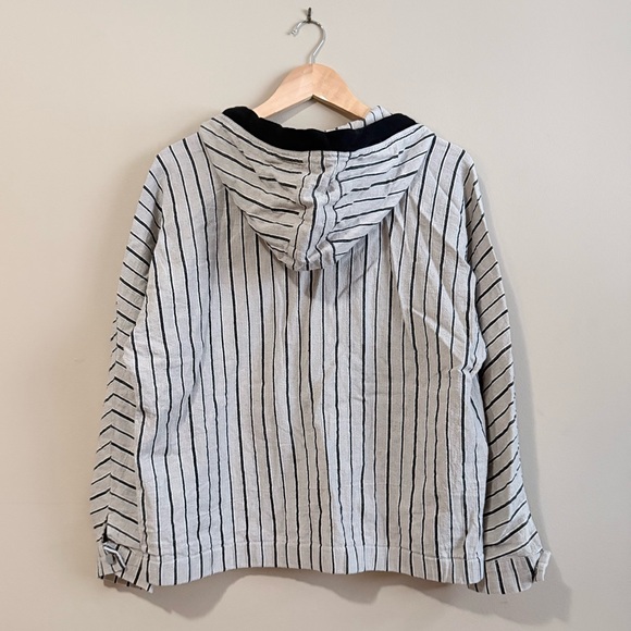 Lightweight Striped Linen and Cotton Anorak Zip Jacket with Hood Spring / Summer - Picture 9 of 11